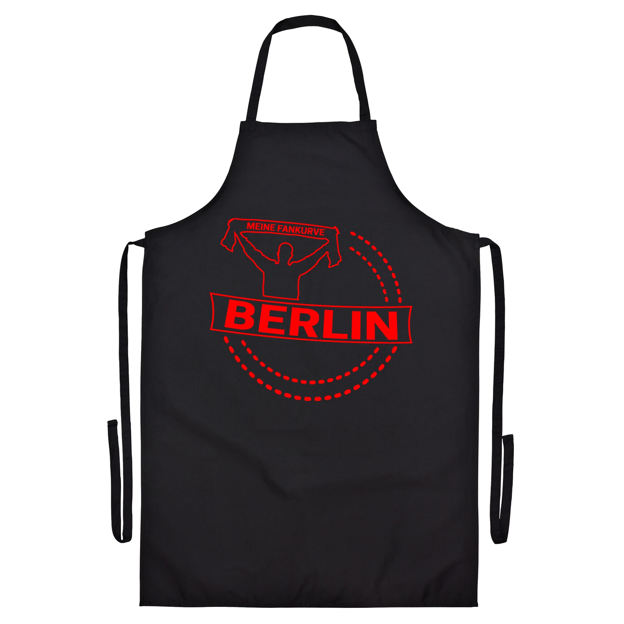 multifanshop® Grillschürze - Berlin rot - Meine Fankurve - Druck rot