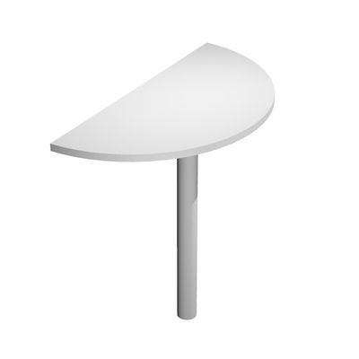Extension demi-lune Trend - pied gris alu - plateau blanc