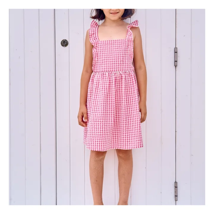 Lililotte Robe Philipinne Vichy | Rose fuschia