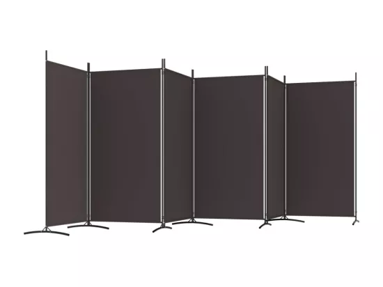 Cloison de séparation 6 panneaux Marron 520x180 cm Tissu