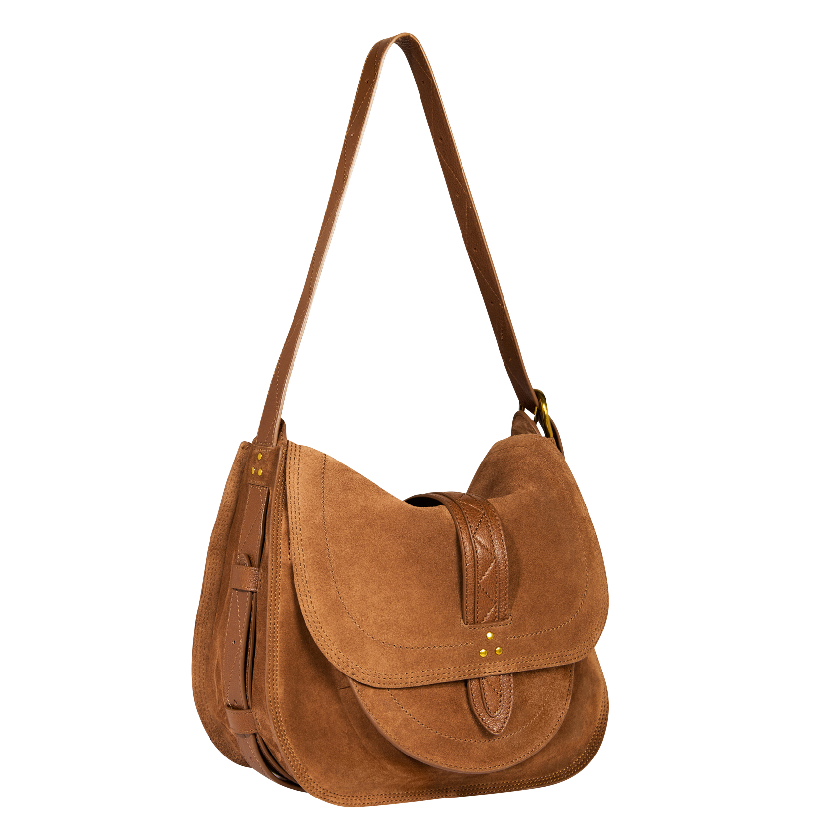 MARIO - Sac besace effet cuir velours | Marron