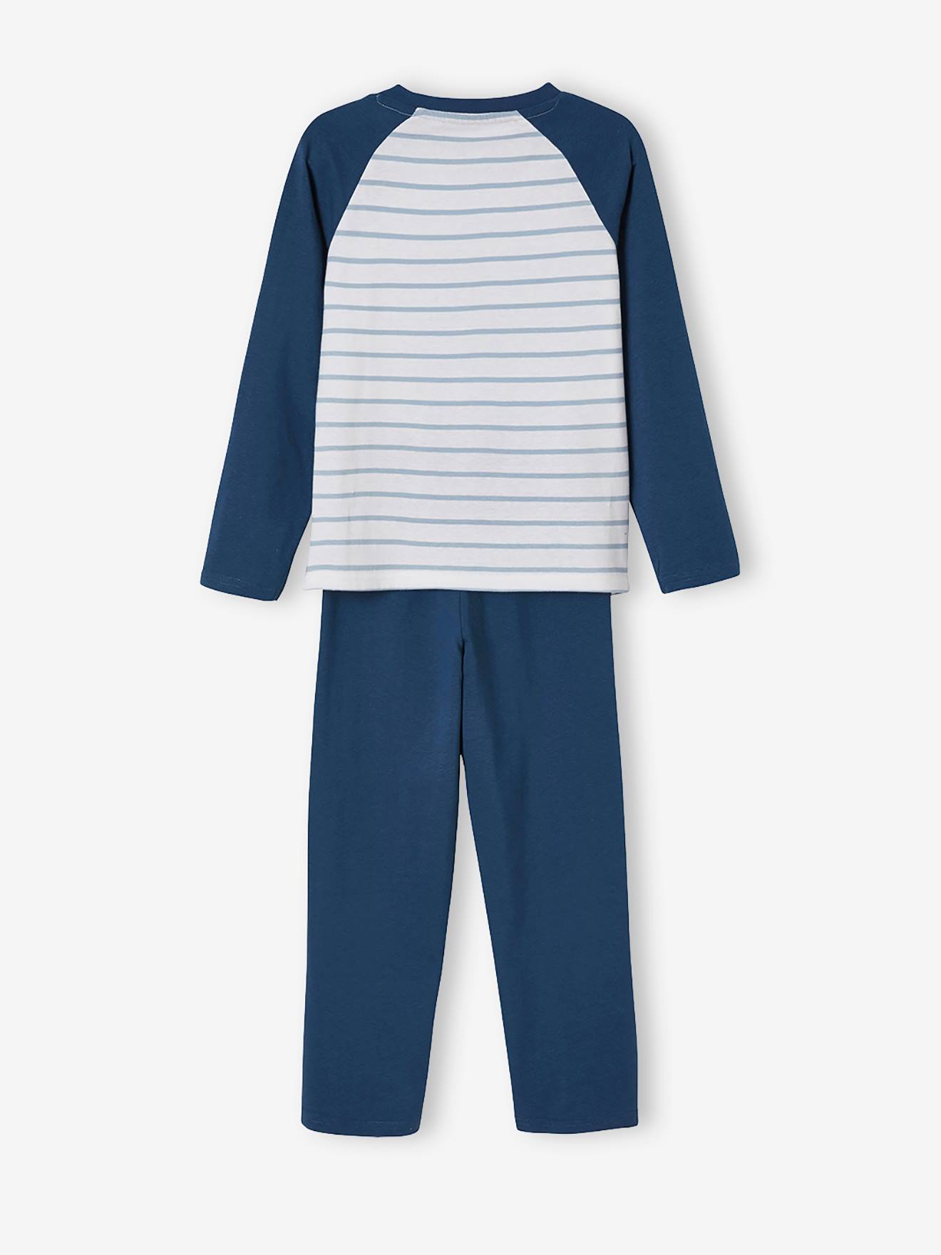 Conjunto de pijama Oeko-Tex® Ocean + pijama com shorts, para meninos, azul escuro liso