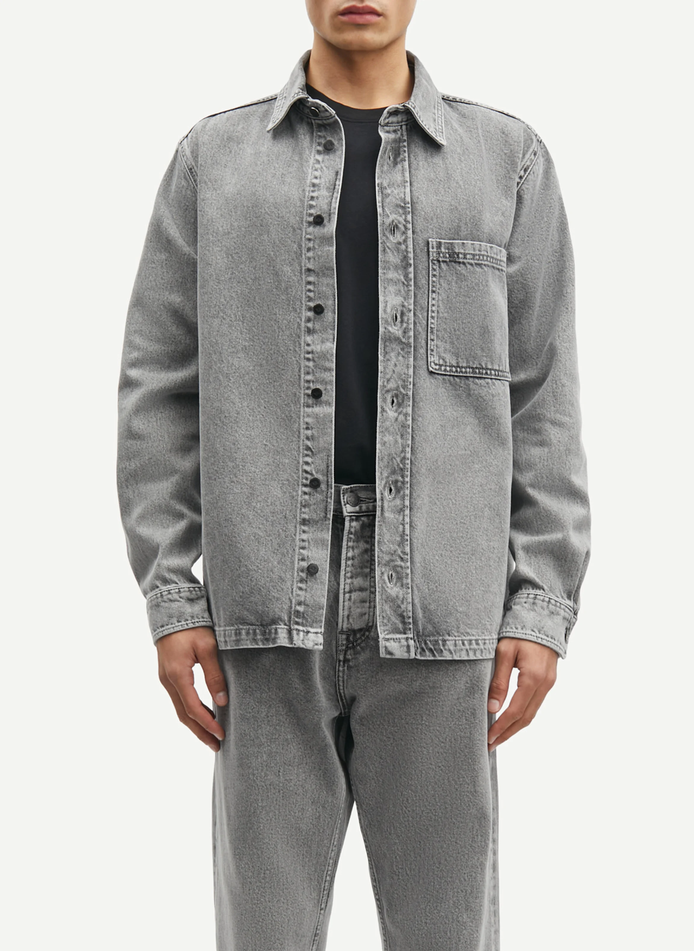SADAMON B - Surchemise à manches longues en coton bio | Gris