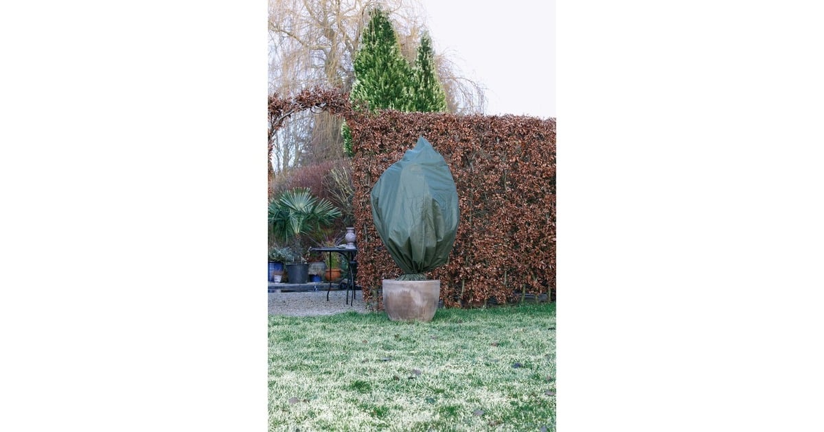 NatureWinterafdekhoes met koord, 50 g/m² afdekking  (Groen, 2 x Ø 75 cm)