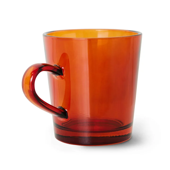 HKliving - 70's Kaffeebecher 200 ml, amber brown (4er-Set)