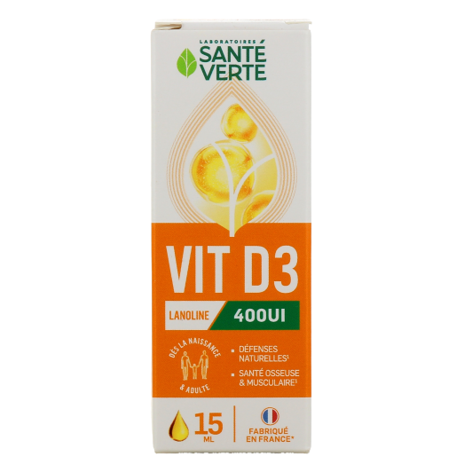 Santé Verte Vitamine D3 400UI Défenses naturelles