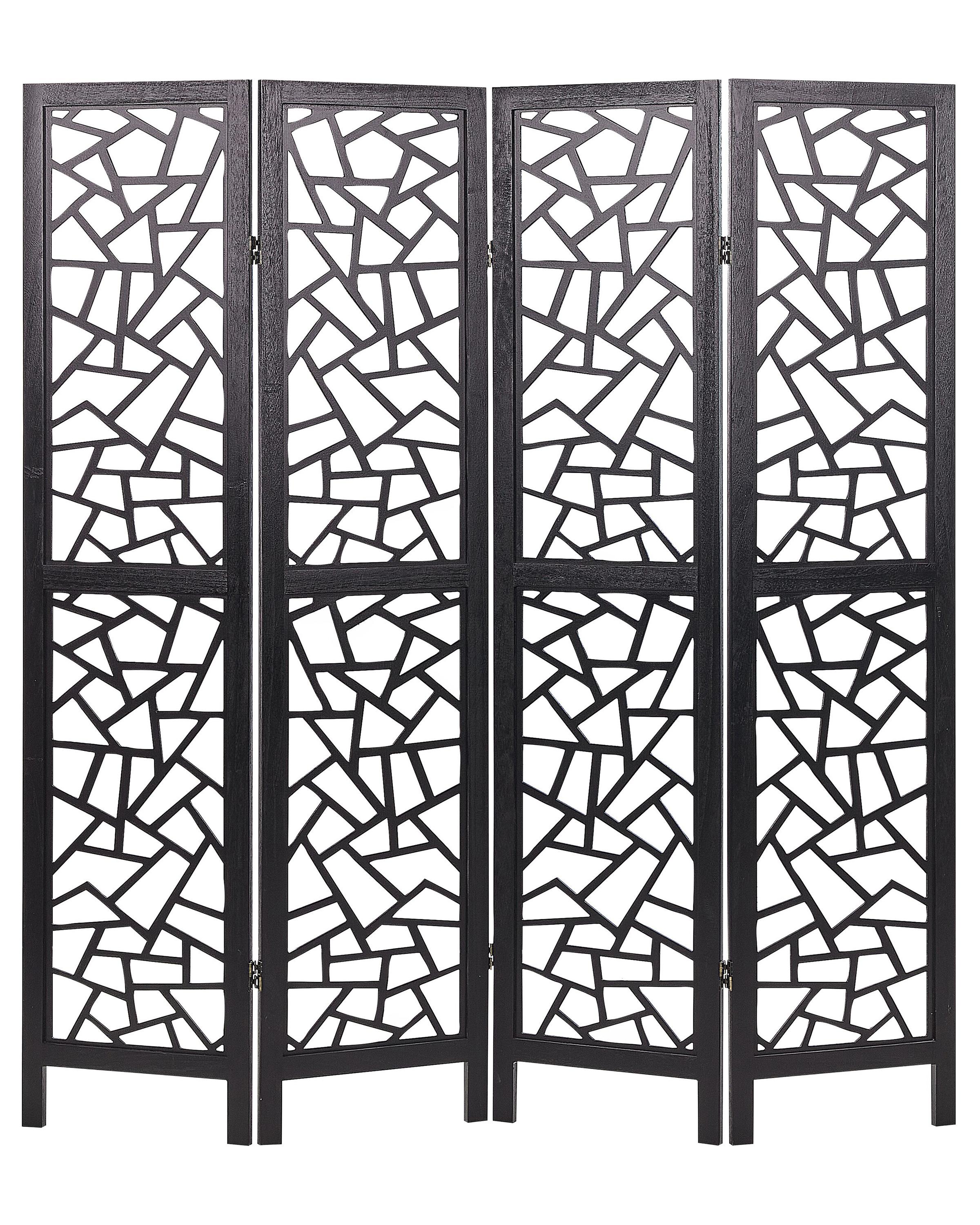 Roomdivider met 4 panelen PIANLARGO Zwart 163 cm 170 cm