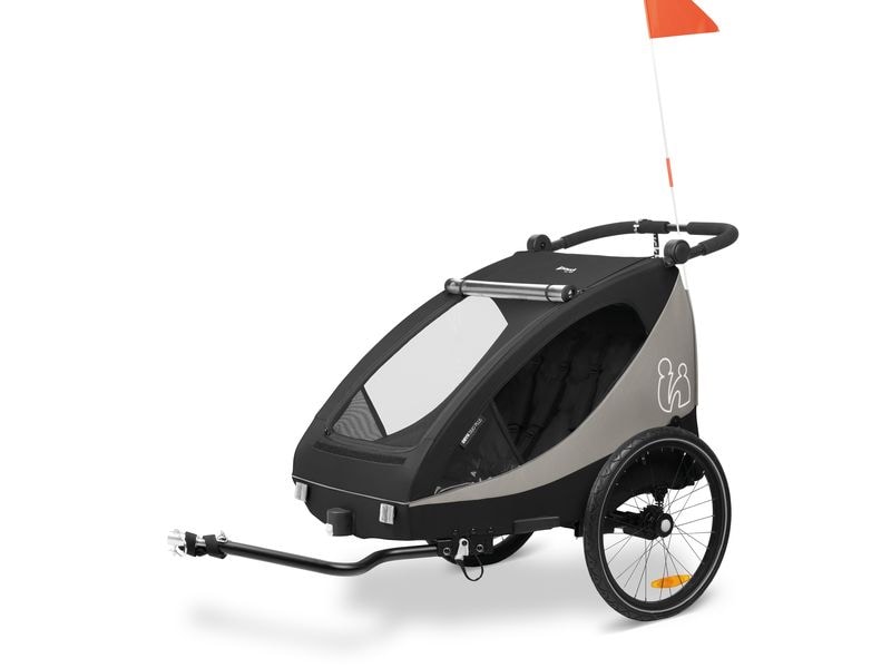 Hauck Veloanhänger Dryk Duo Plus Schwarz Veloanhänger für 2 Kinder