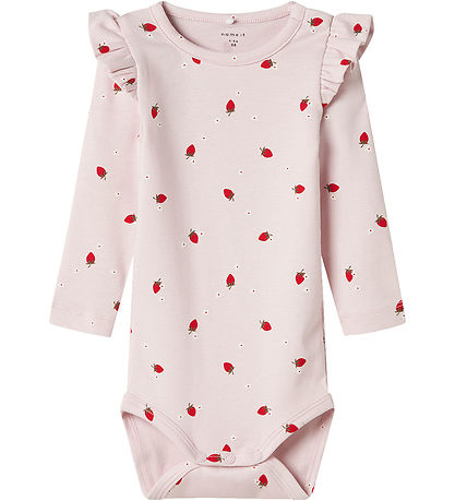 Name It Body l/ä - NbfFilly - Light Lilac m. Erdbeere