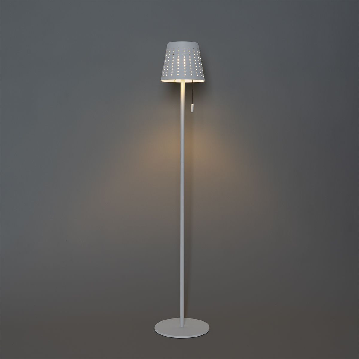 Buiten vloerlamp wit incl. LED 3-staps dimbaar op solar - Ferre