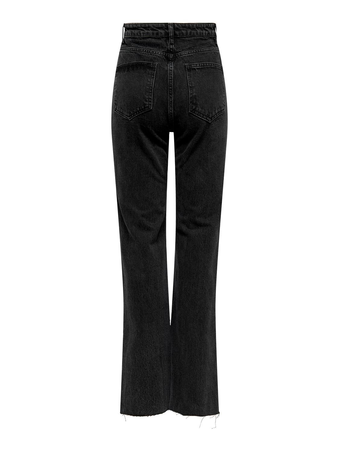 ONLRILEY Hohe Taille Gerade geschnitten Jeans Washed Black