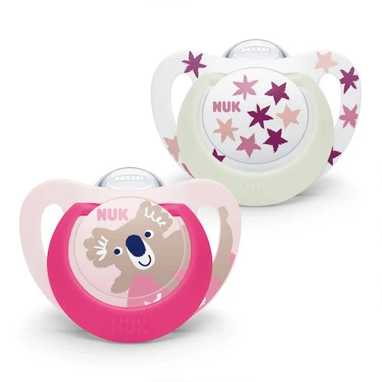 Lot de 2 sucettes Starlight   Rose        de               Nuk