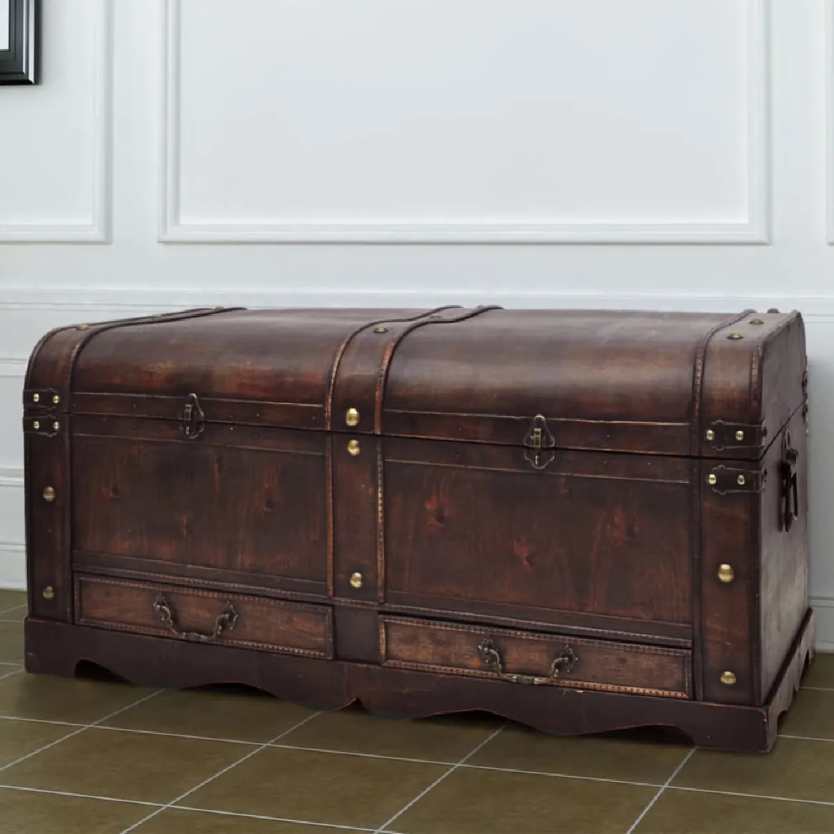 vidaXL Coffre de rangement Bois Marron 90 x 51