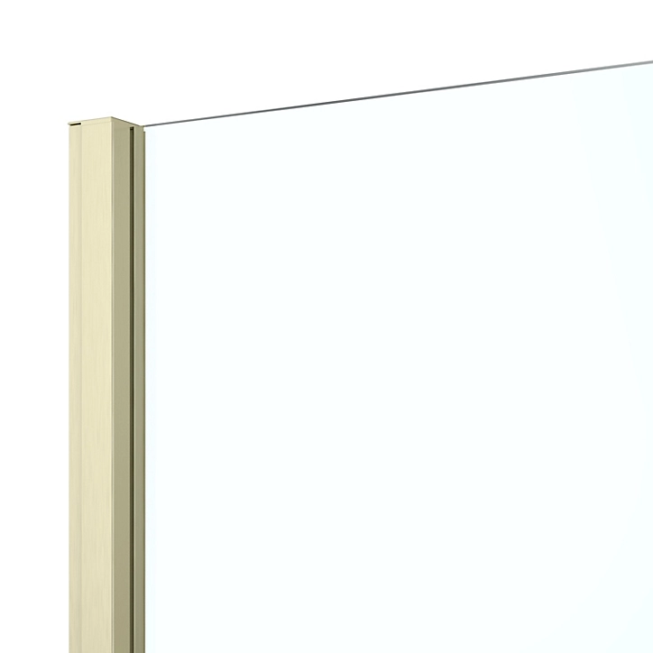 Paroi de douche fixe l.80 x 195 cm, profilés alu finition doré satin, GoodHome Ledava