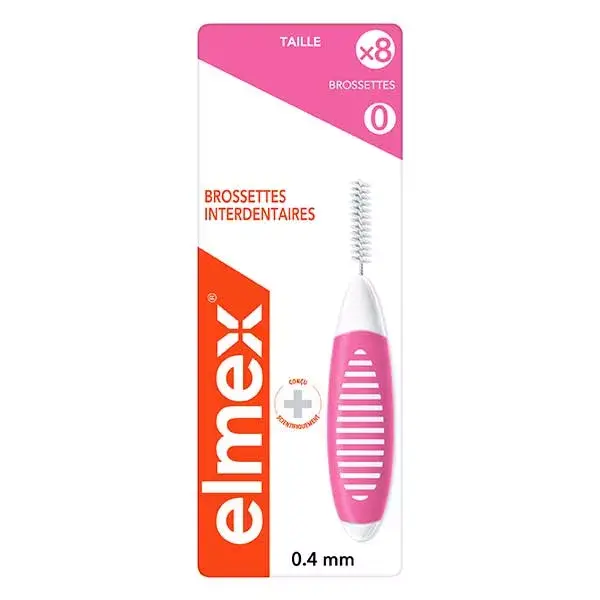 Elmex - Escovas Interdentais Tamanho 0 - 0,6 mm - Pacote com 8 escovas
