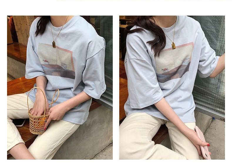 CRIBI - T-shirt met grafische print en elleboogmouwen