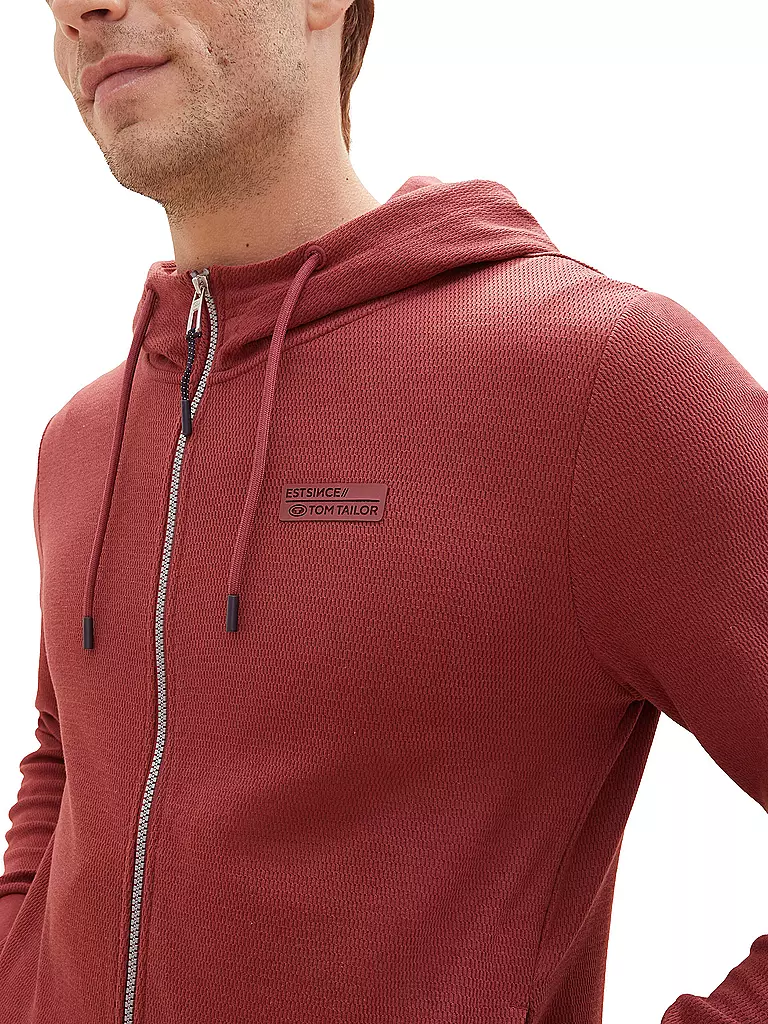 TOM TAILOR Sweatjacke dunkelrot