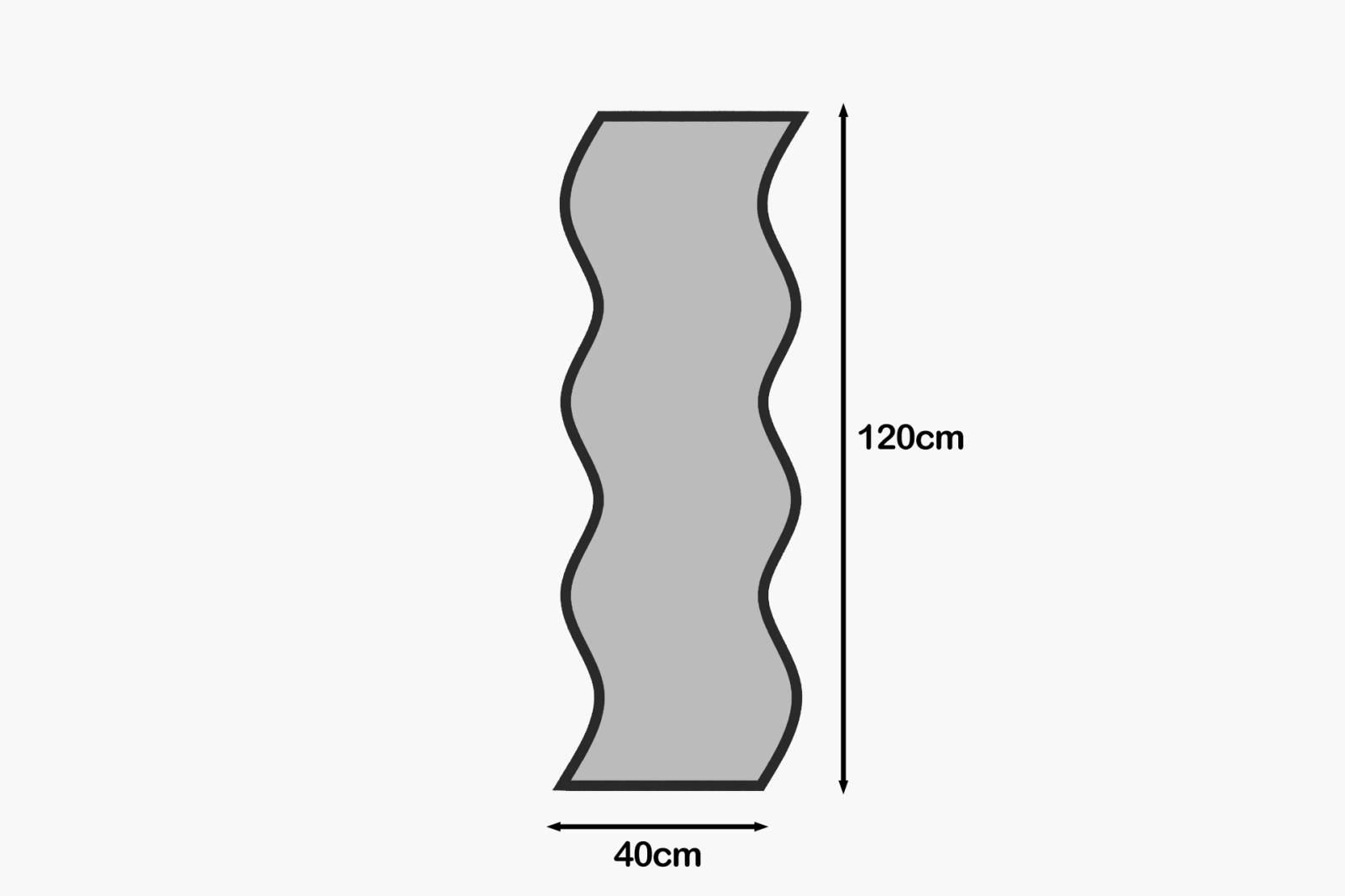 Spiegel - schwarz - welliges Design