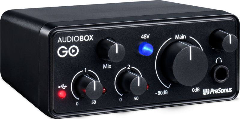 PreSonus - AudioBox GO - USB-C Audio-Interface - Voor Muziekproductie - Inclusief Studio One DAW-opnamesoftware