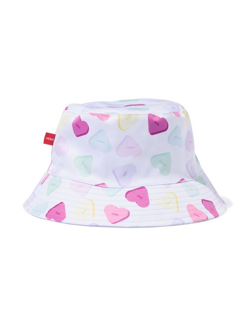 chapeau de soleil réversible bonbon en forme de coeur/lilas