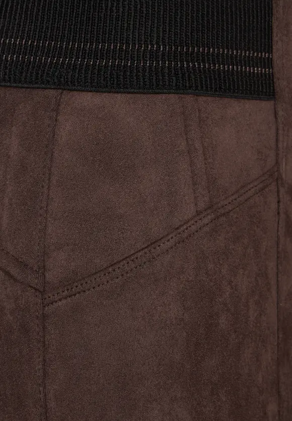 Skinny Hose in Velour Optik - chestnut