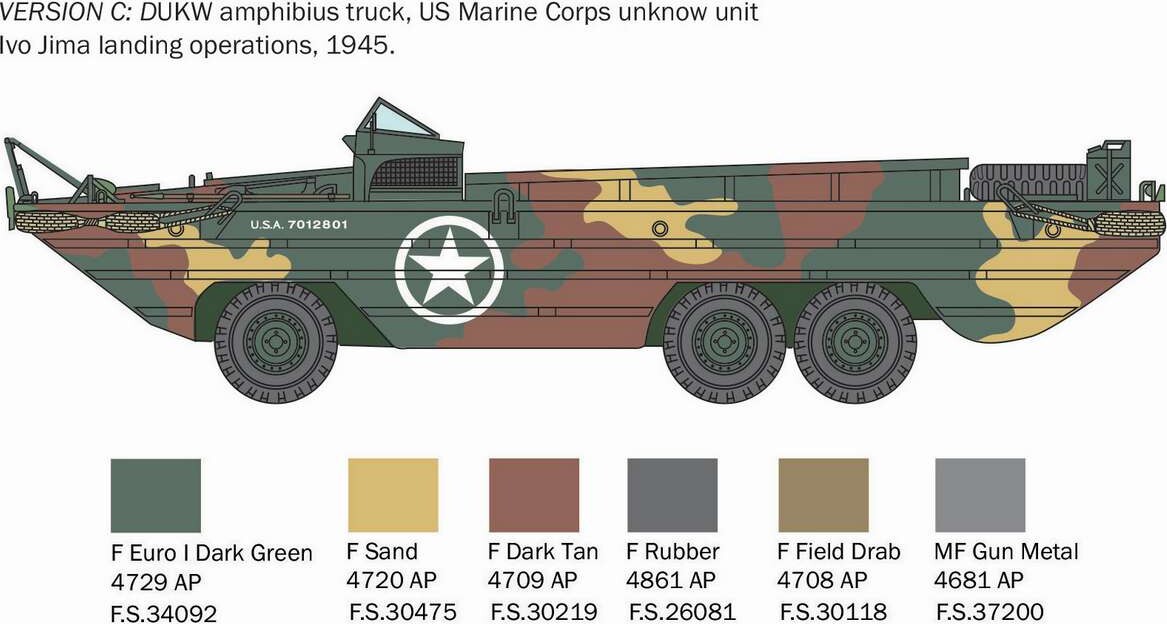 Italeri - D-Day - Dukw Amphibious Truck Byggesæt - 1:35 - 6392S