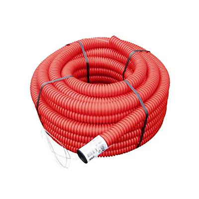 Gaine pour réseaux enterrés rouge Ø 90 mm x 25 m