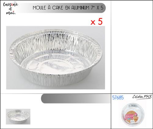 MOULES ROND ALUMINIUM 18.5X4.5CM X5 PIECES