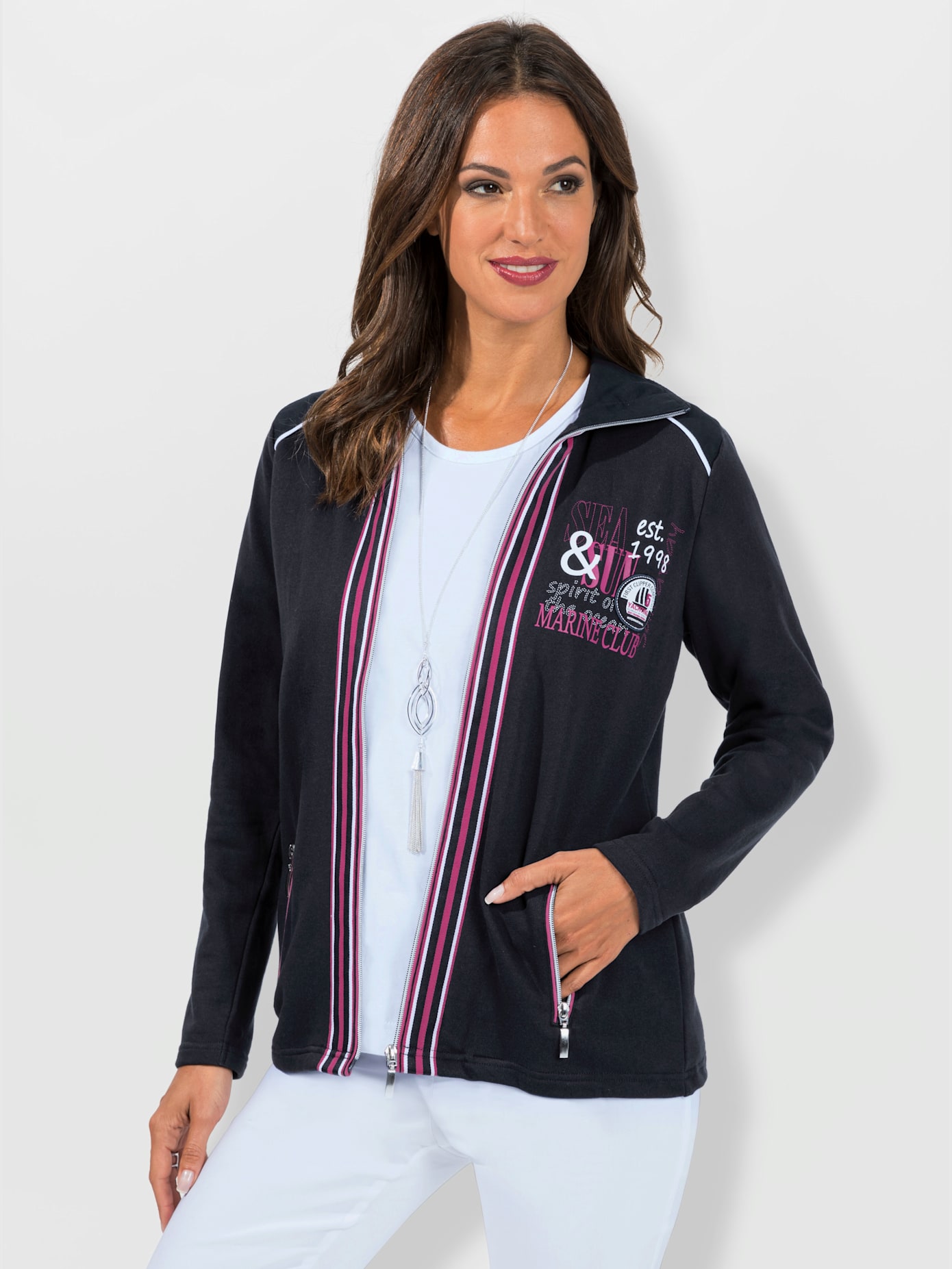 Veste sweat contrastes mode