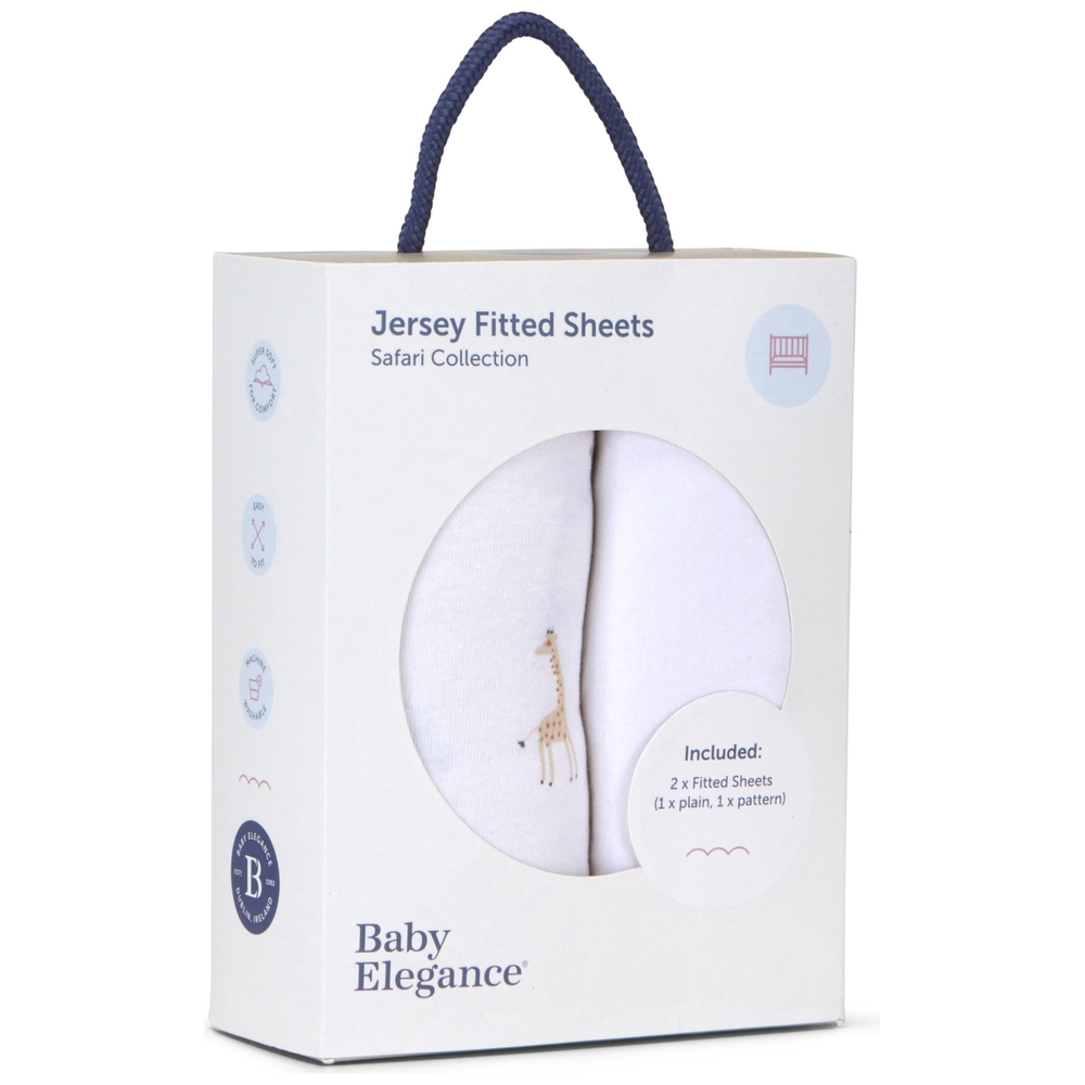 Baby Elegance 120x60cm Jersey-Baumwoll-Bettlaken, 2er-Pack, Safari-Motiv