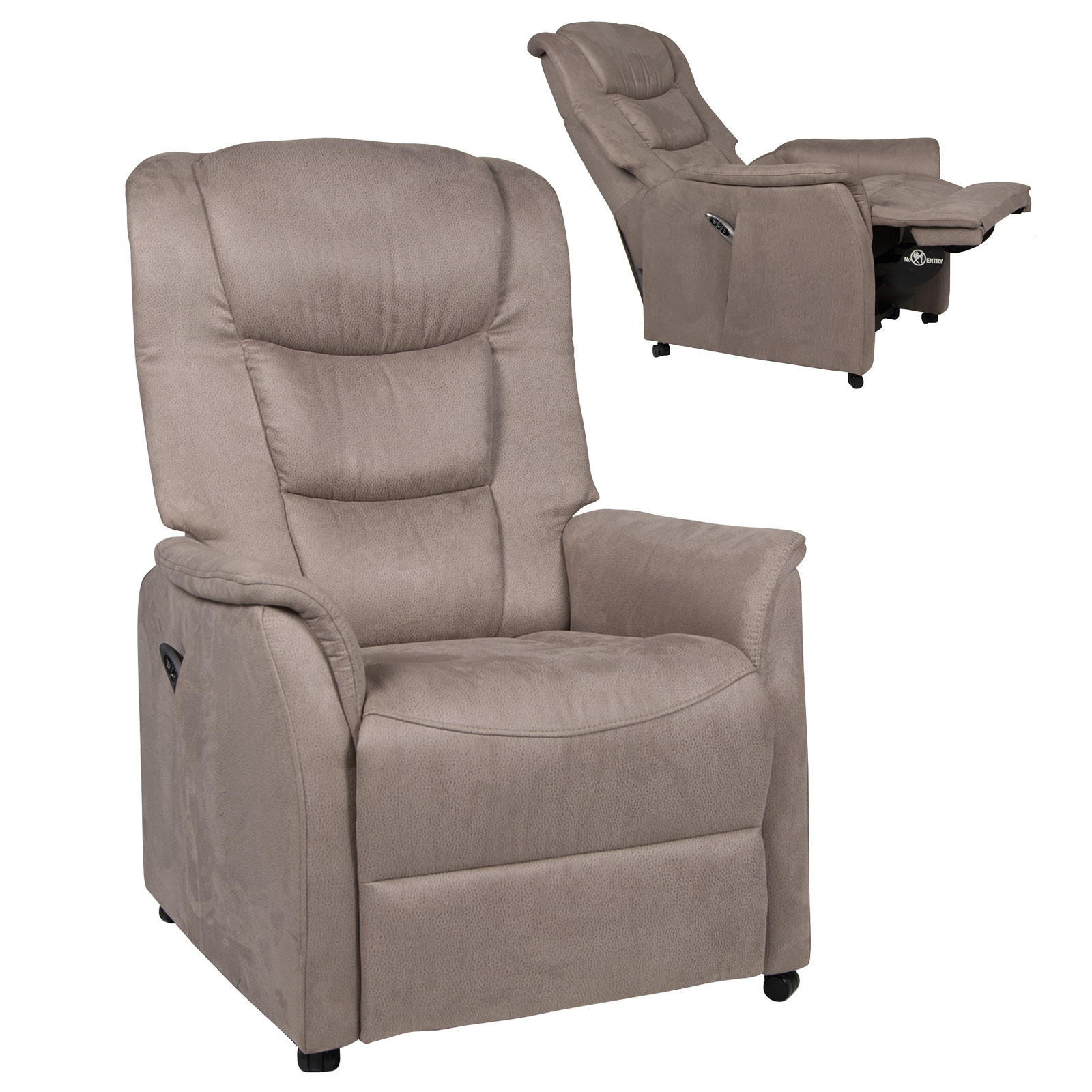 TV-Sessel - graubraun - mit Motor