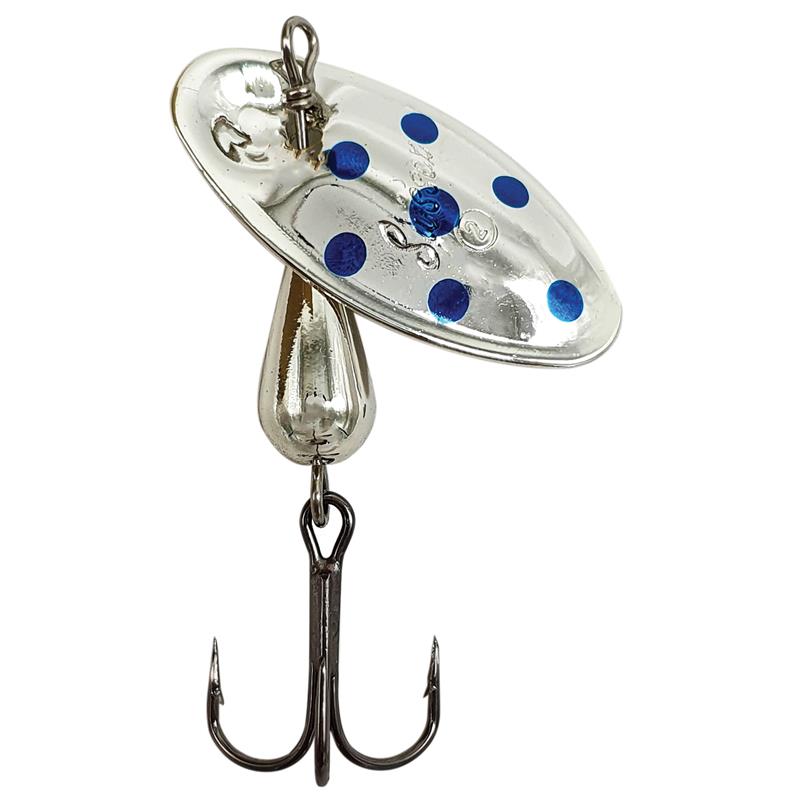 Cuiller Tournante Suissex Cicada Argent Points Bleus