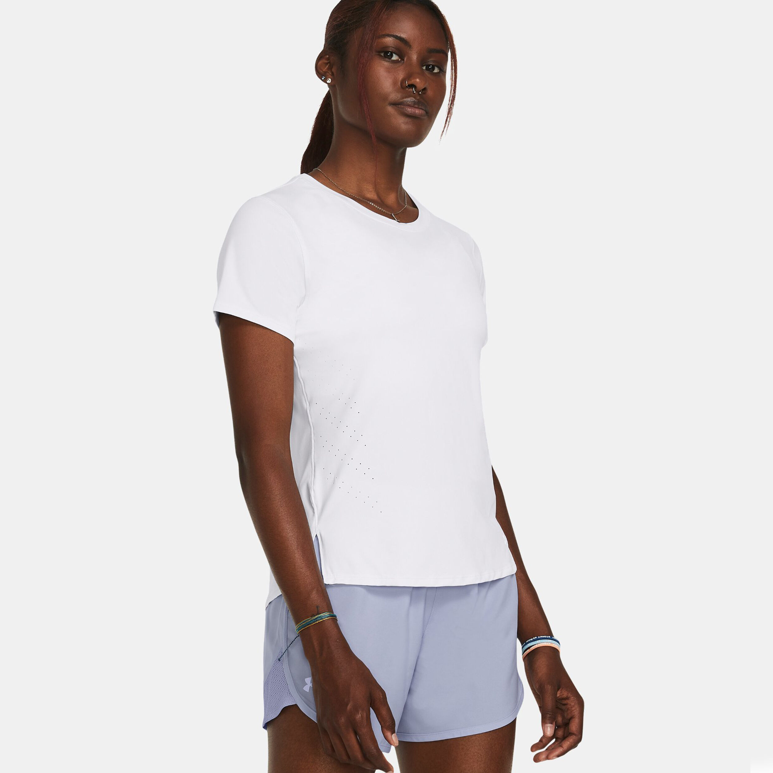 Under Armour Laser SS Maillot De Course Femmes - Blanc