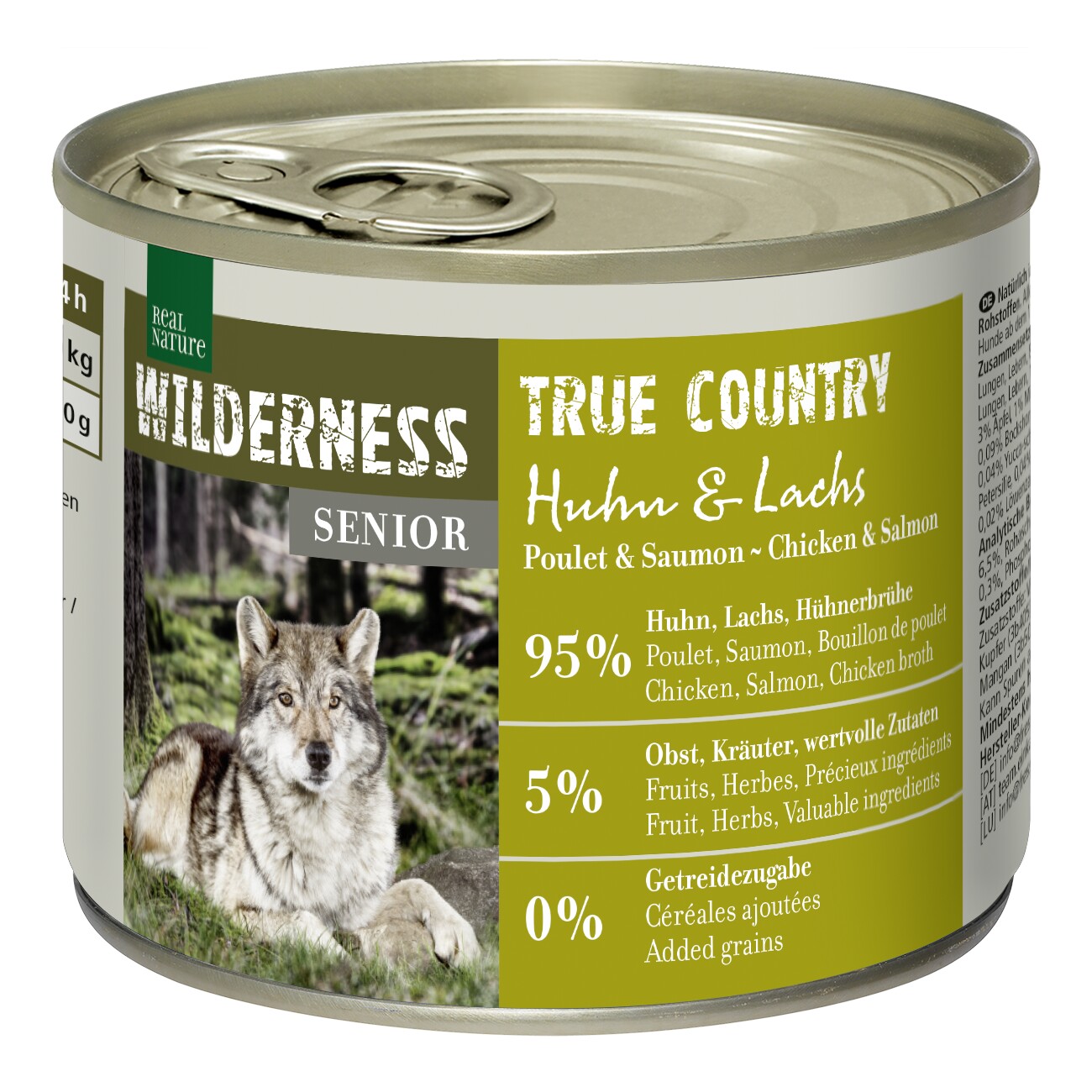 REAL NATURE WILDERNESS Nassfutter Hund, Senior, True Country, Huhn und Lachs 6x200 g