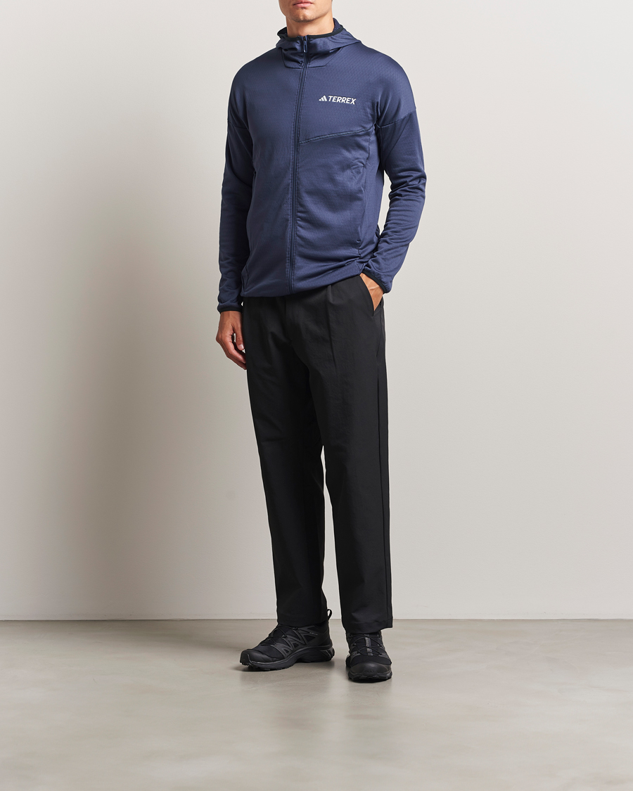 adidas Performance XPR Lightweight Fleece Hooded Full Zip Navy
