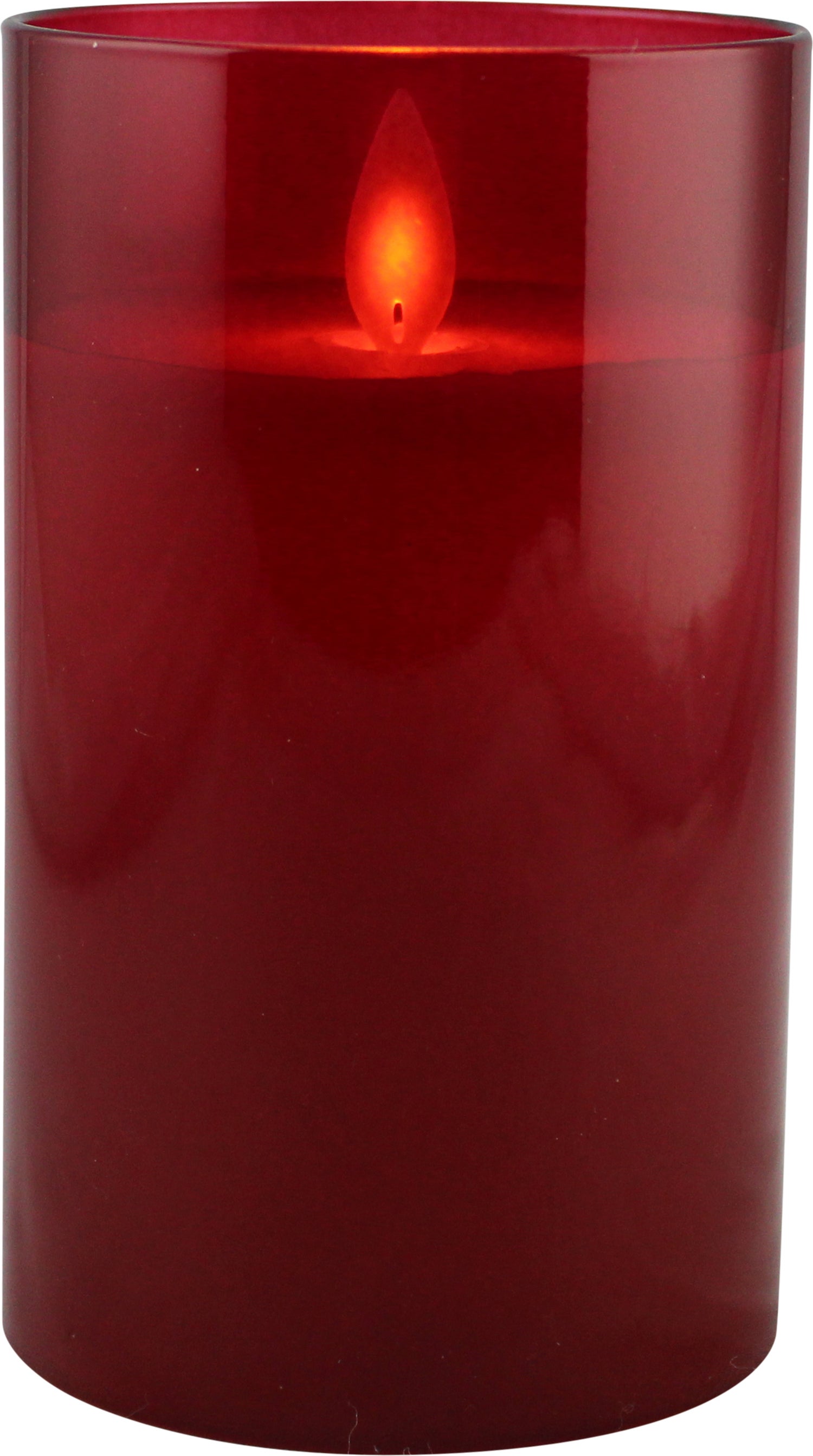 Peha Magic LED kaars in glas rood D 7,5 H 12,5 cm