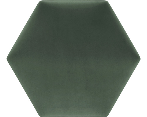 Riviera Hexagon wandkussen, donkergroen, fluweellook, 29 x 34 cm