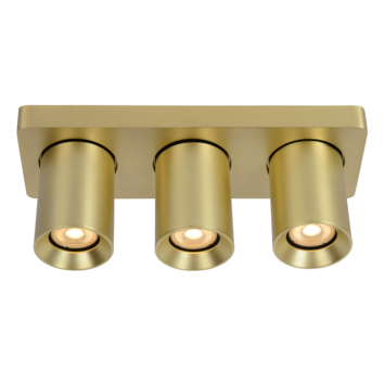 Lucide NIGEL plafondspot LED Dim to warm GU10 2200K/3000K mat goud / Messing