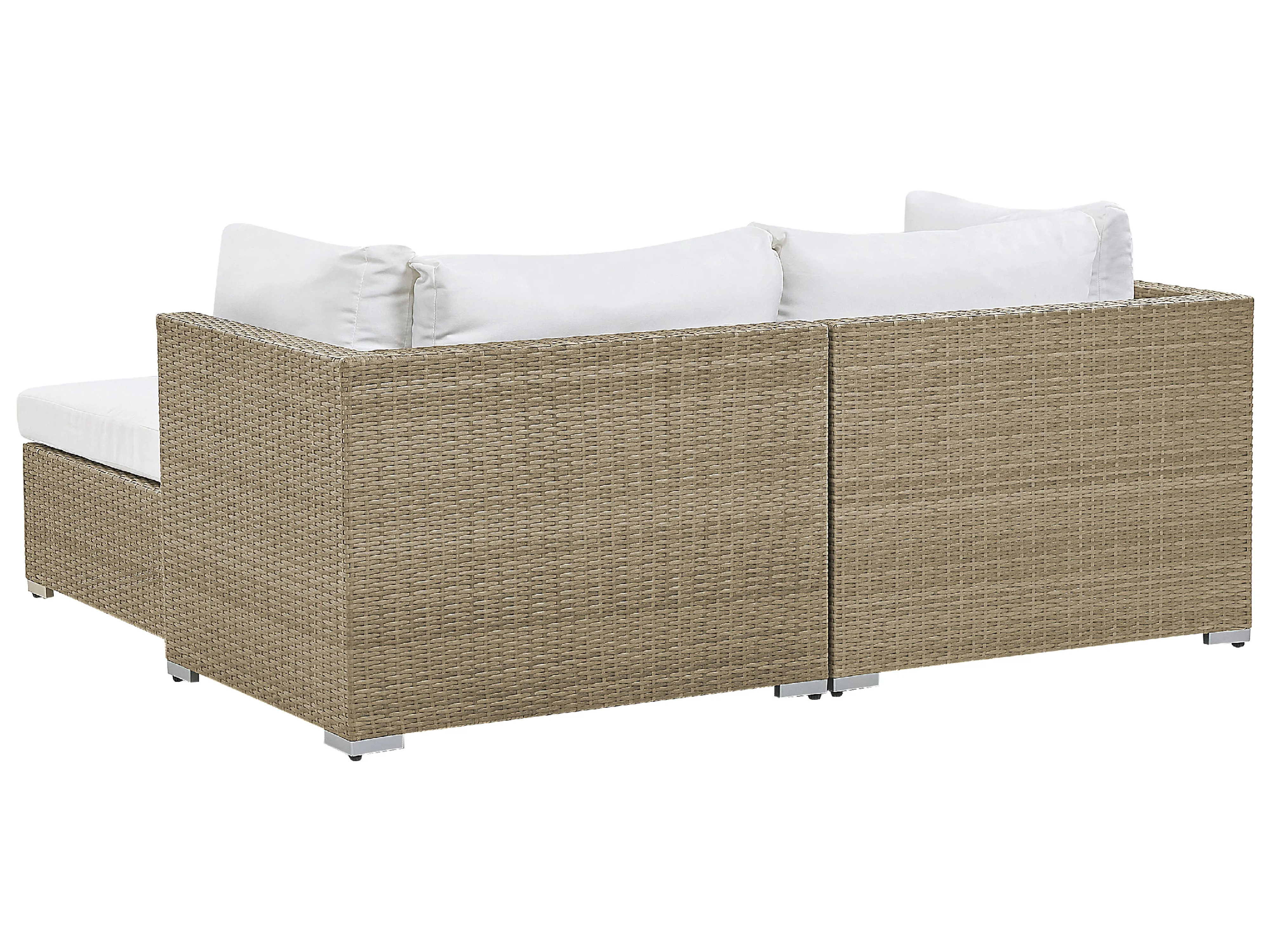 Loungeset met tafel 2-zits NOTO modulair PE rotan Lichtbruin