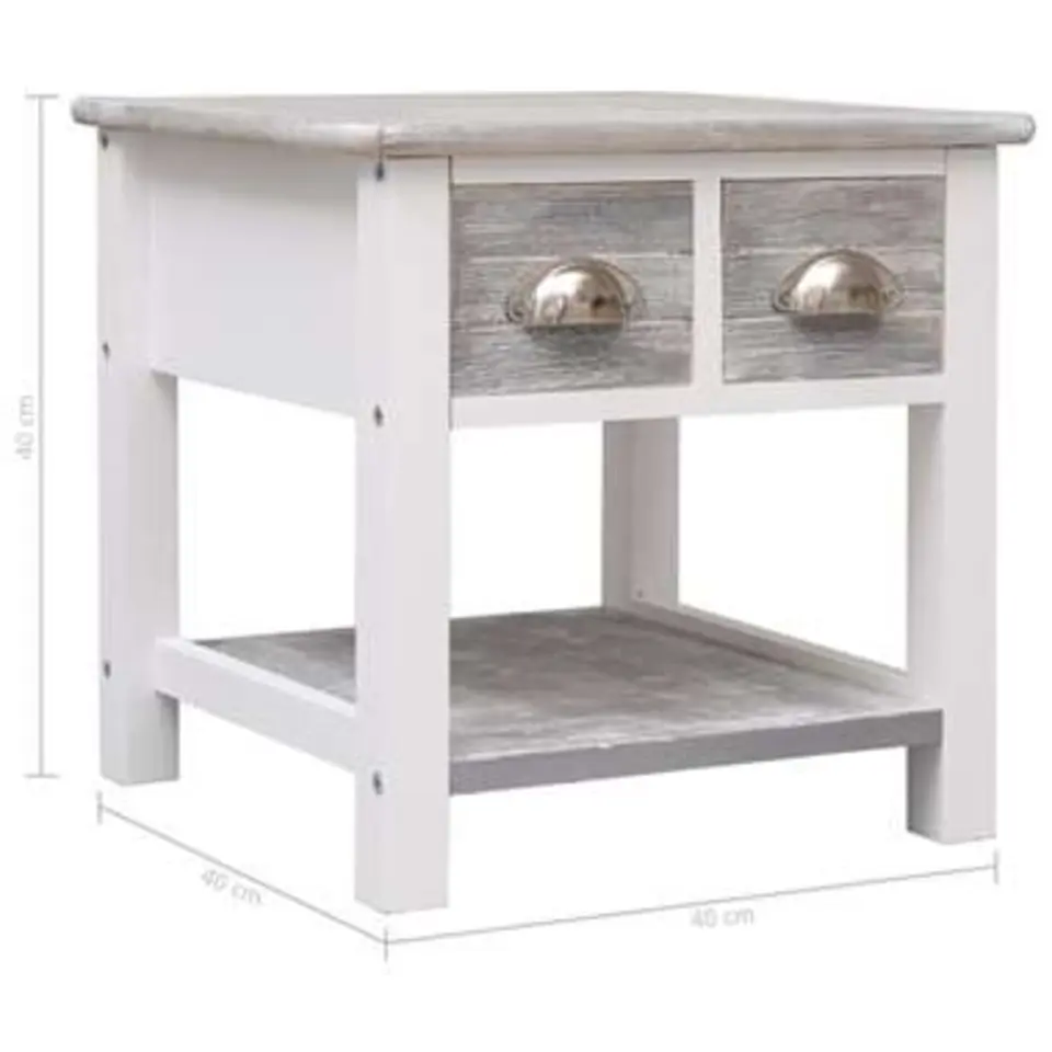 vidaXL - Bijzettafel - Grijs - Hout