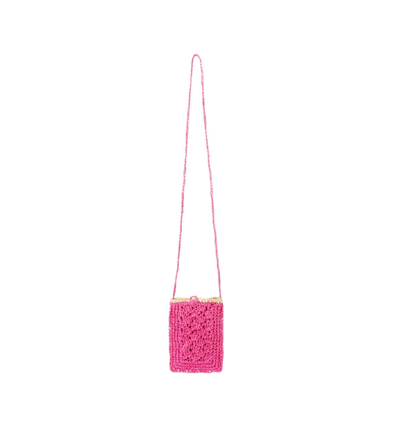 Pochette faon raphia Femme - Rose