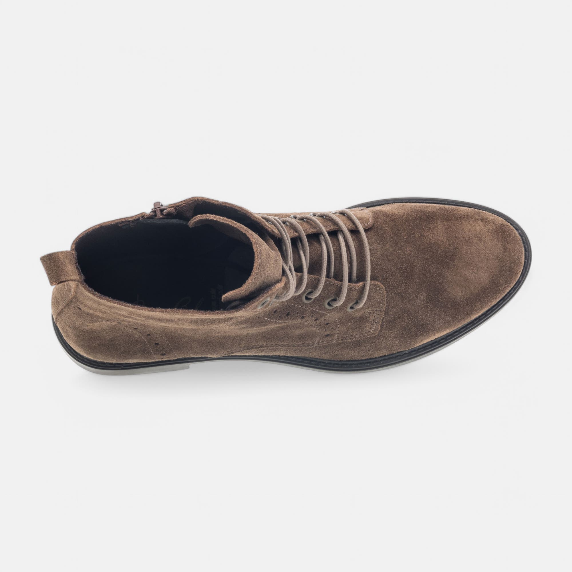Bottines à lacets Femme en cuir taupe