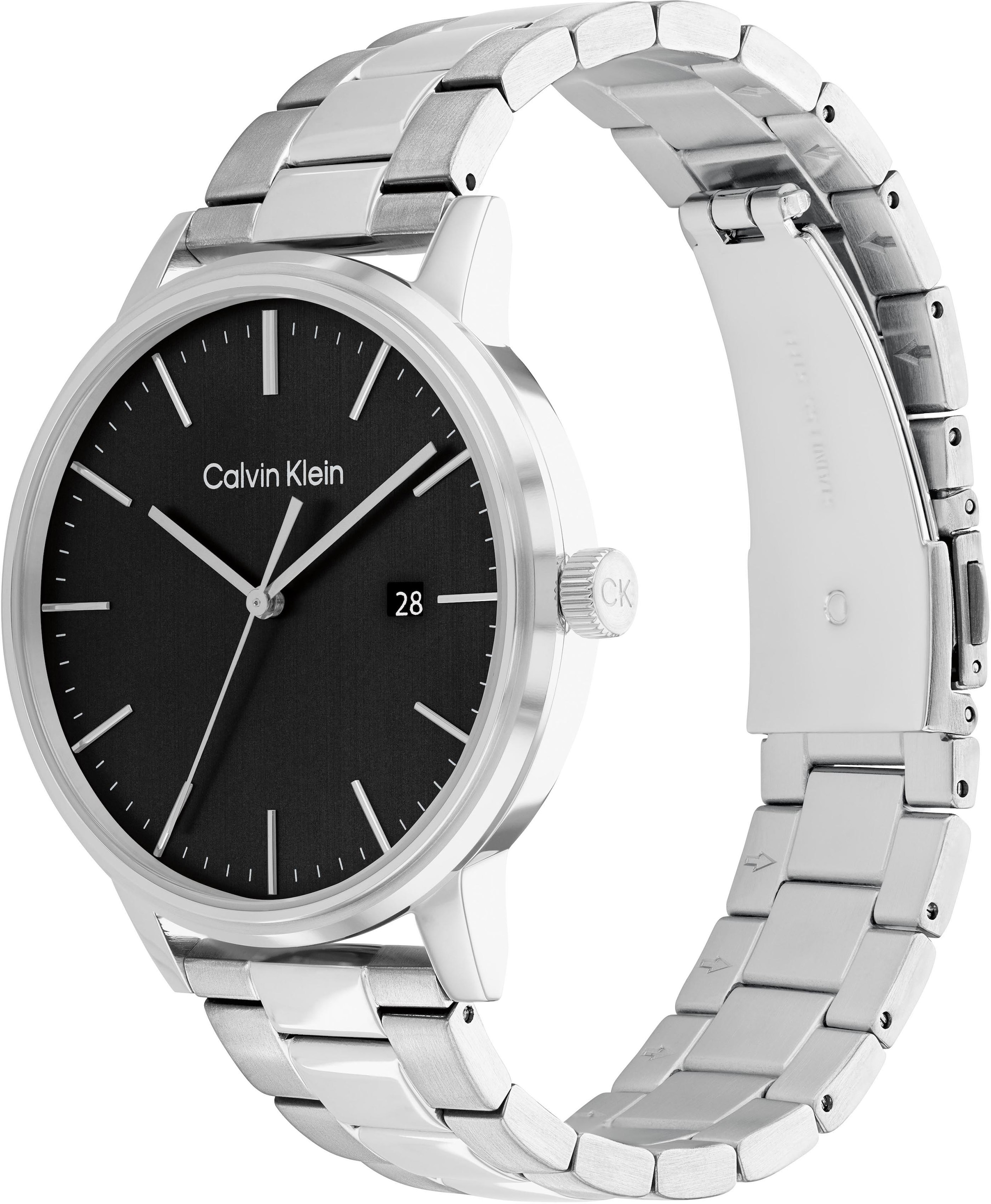 Calvin Klein Quarzuhr »LINKED« Armbanduhr, Herrenuhr, Datum, Mineralglas, Edelstahlarmband