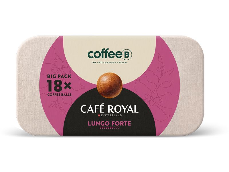 CoffeeB Coffee Balls Lungo Forte 18 Stück Gartenkompostierbare Coffee Balls für CoffeeB Globe Maschinen
