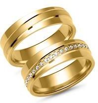 Trouwringen in goud met 38 Diamanten