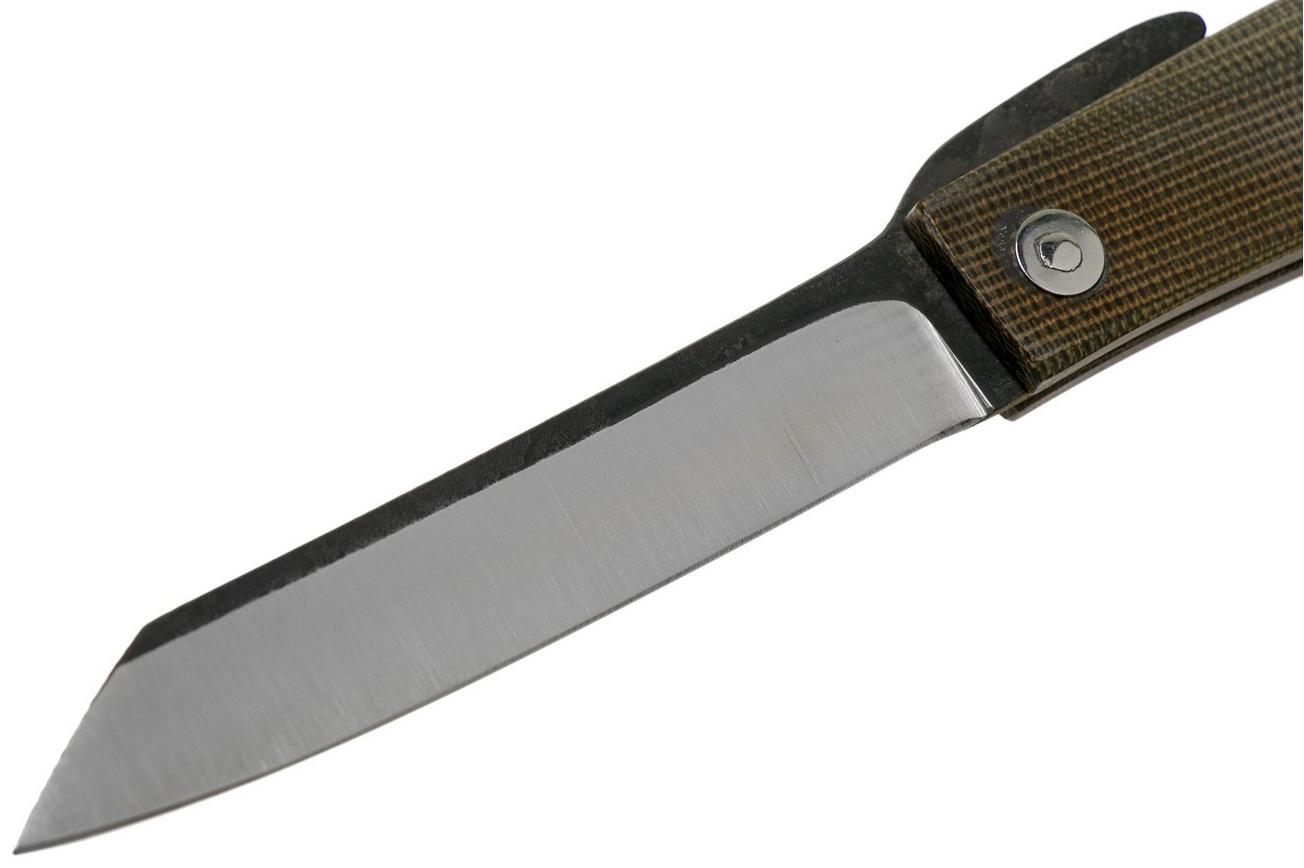 Ohta FK9 Higonokami-zakmes, Green Canvas Micarta