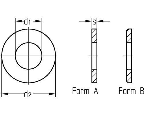 Ring DIN 125, 3,2 mm, verzinkt, 100 stuks