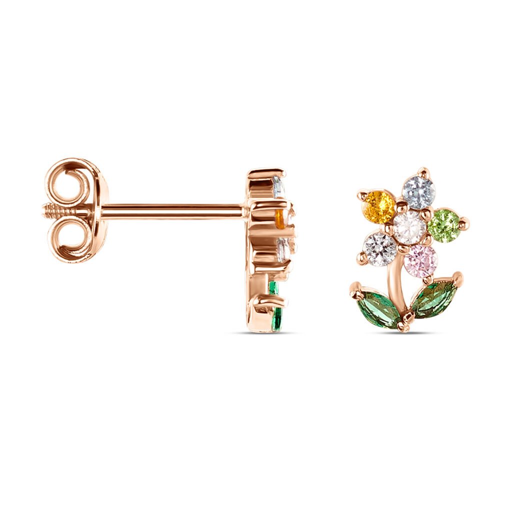Boucles D'oreilles Puces Moana Argent Rose Oxyde De Zirconium