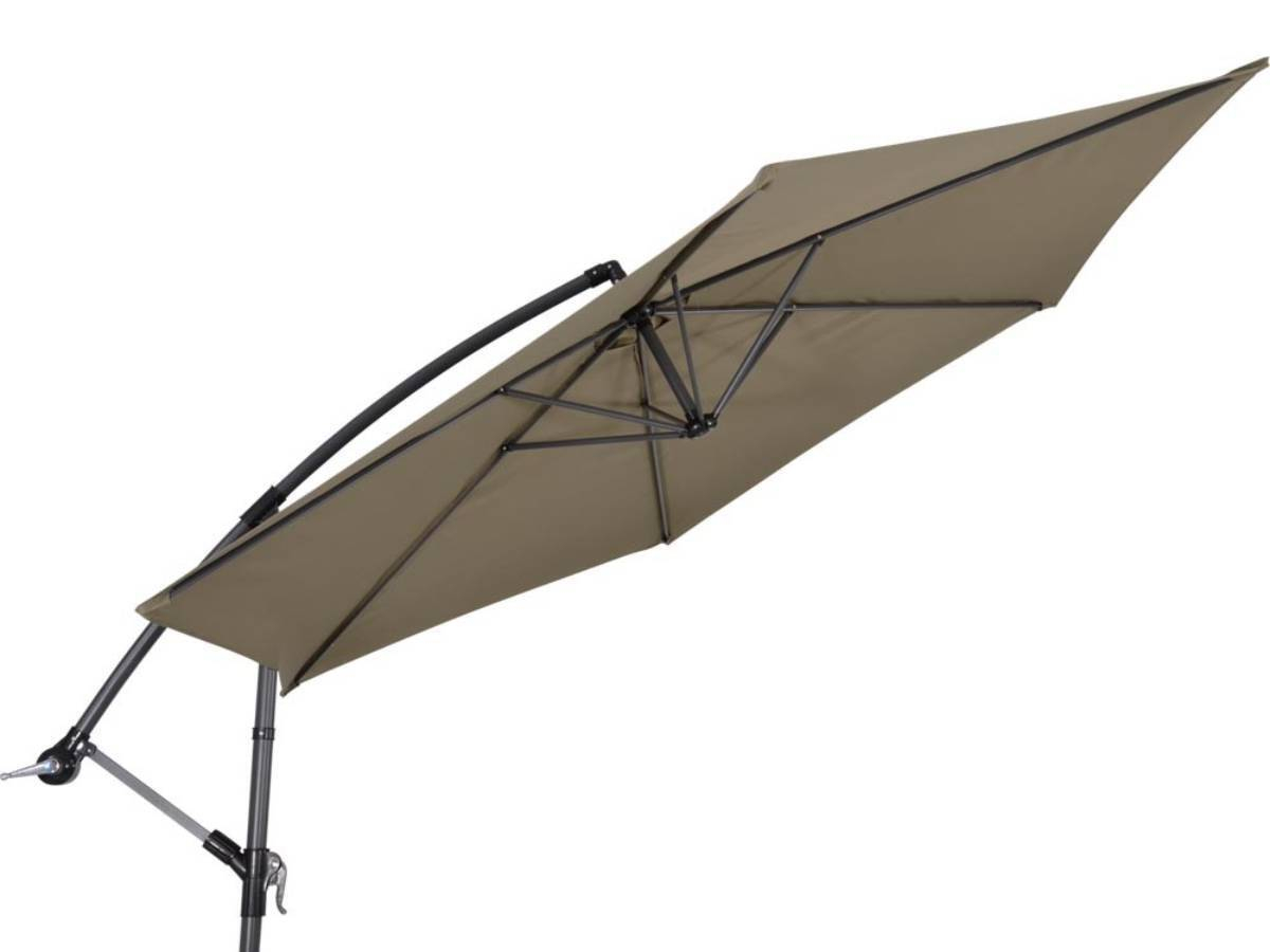 Lesli Living Gemini 300 cm zweefparasol - Taupe