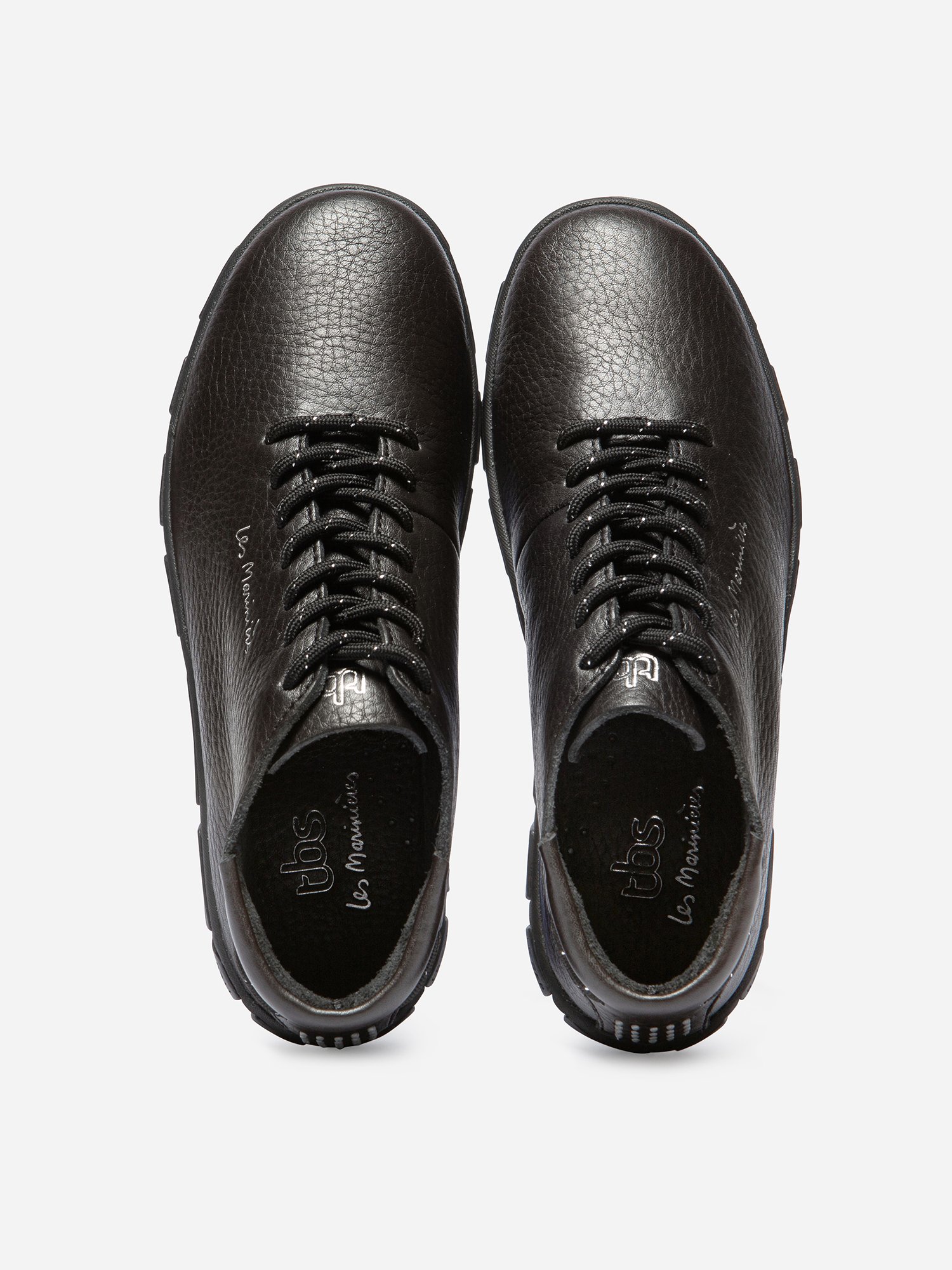 Tennis Montantes Femme Confort Cuir Noir